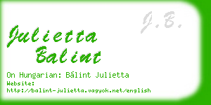 julietta balint business card